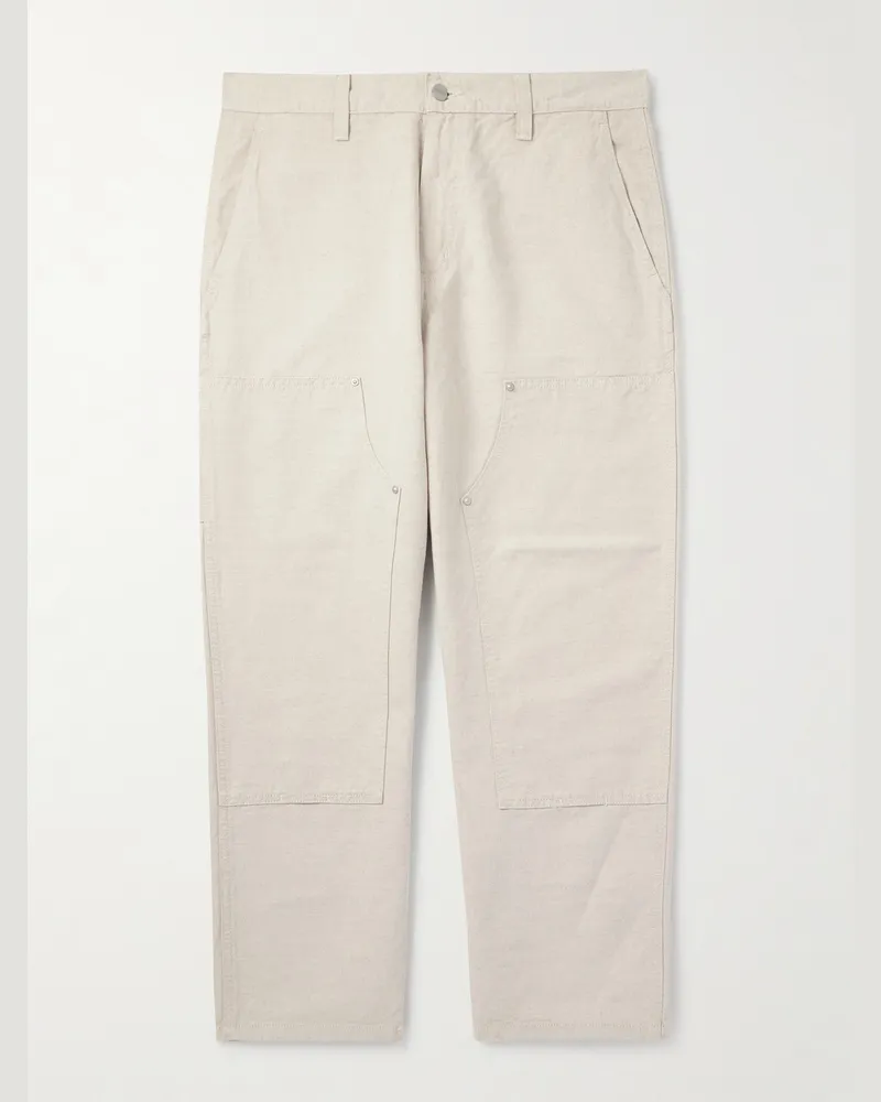Carhartt WIP Walter Double Knee gerade geschnittene Hose aus Baumwoll-Canvas Neutral