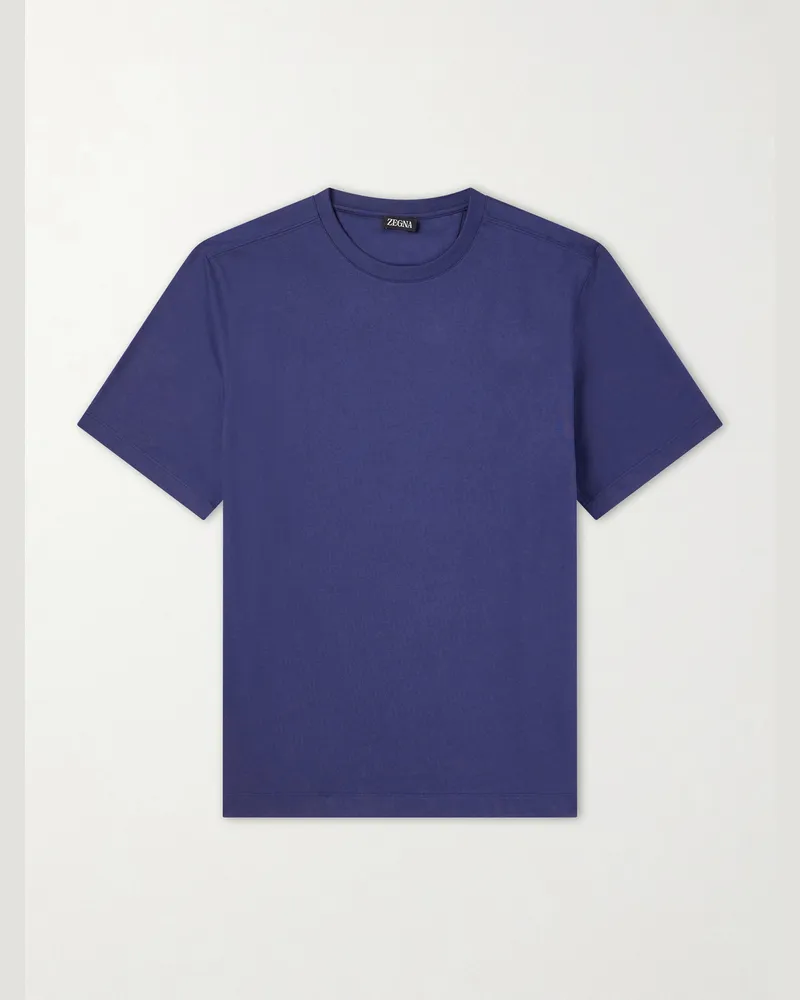 Ermenegildo Zegna Cotton-Jersey T-Shirt Blue