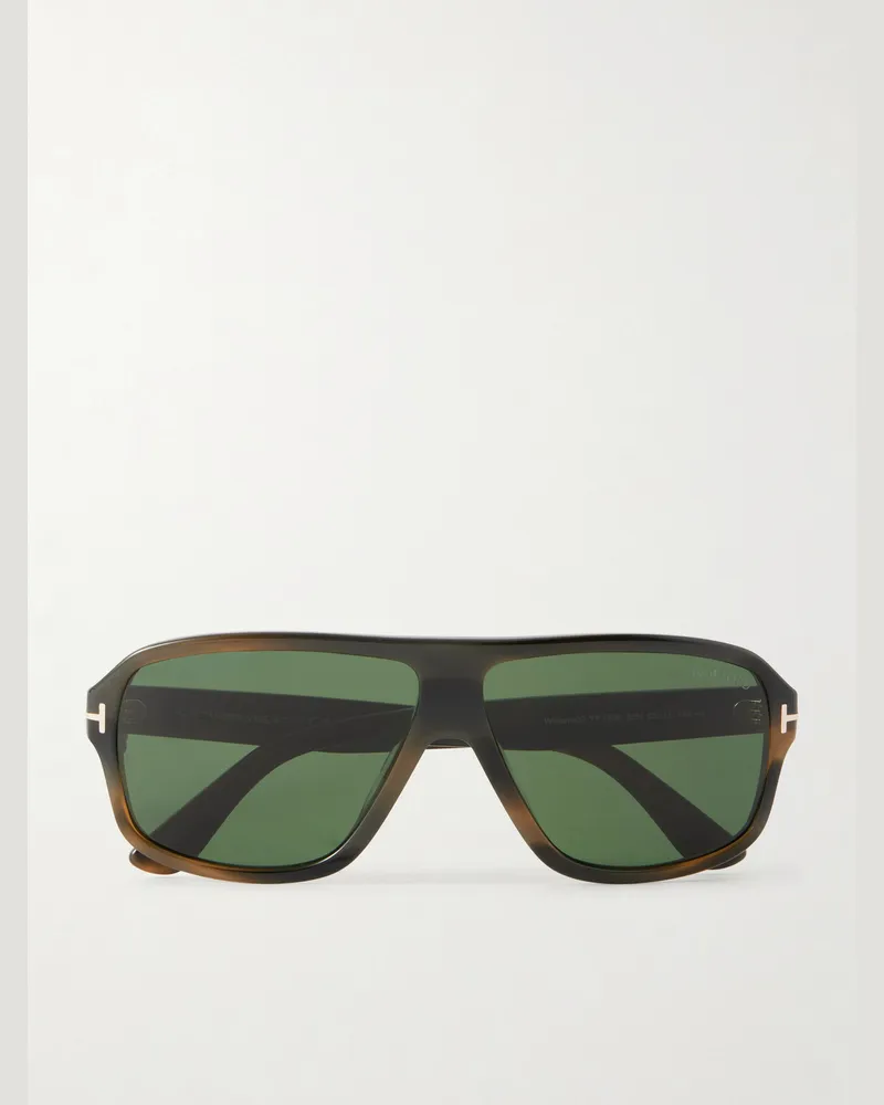 Tom Ford William 02 Aviator-Style Acetate Sunglasses Brown