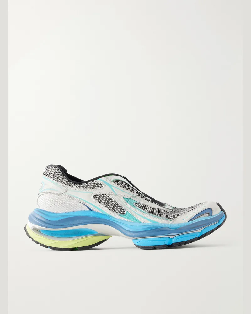 Balenciaga D'Orsay Rubber-Trimmed Mesh Sneakers Blue