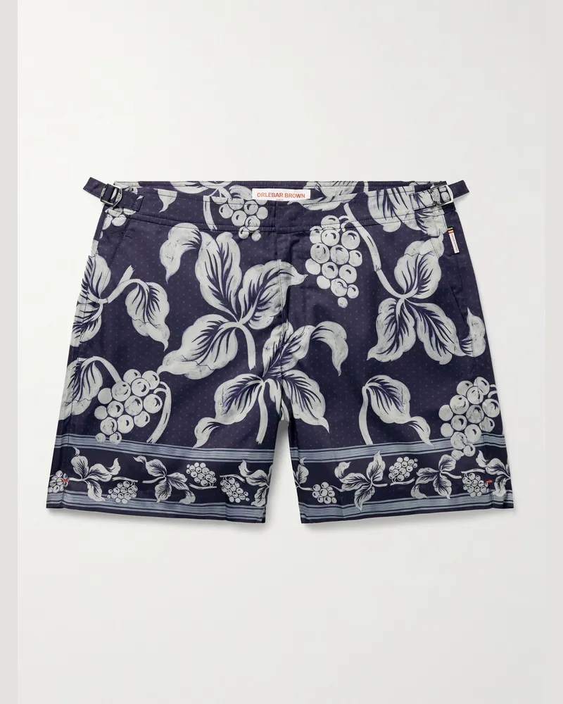 Orlebar Brown Bulldog Petralis Straight-Leg Mid-Length Printed Recycled Swim Shorts Blue