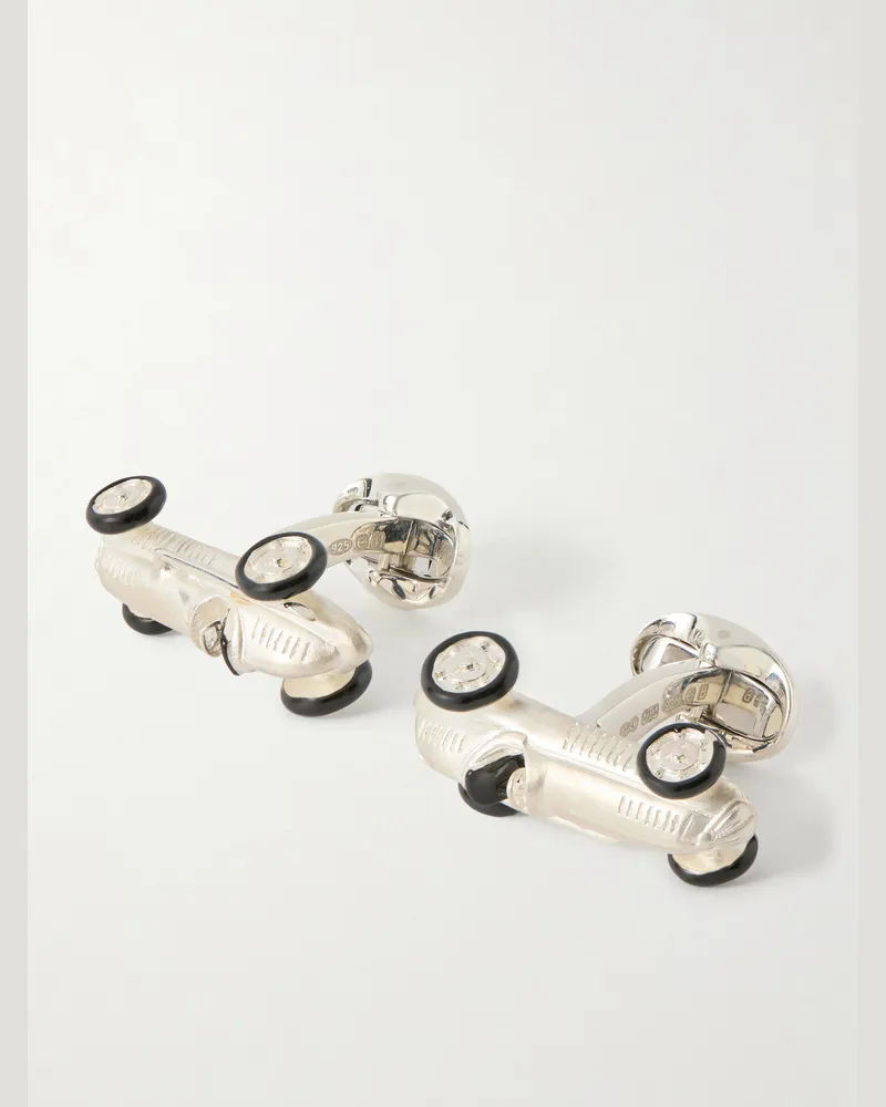 Deakin & Francis Toy Racing Car Sterling Silver Cufflinks Silver