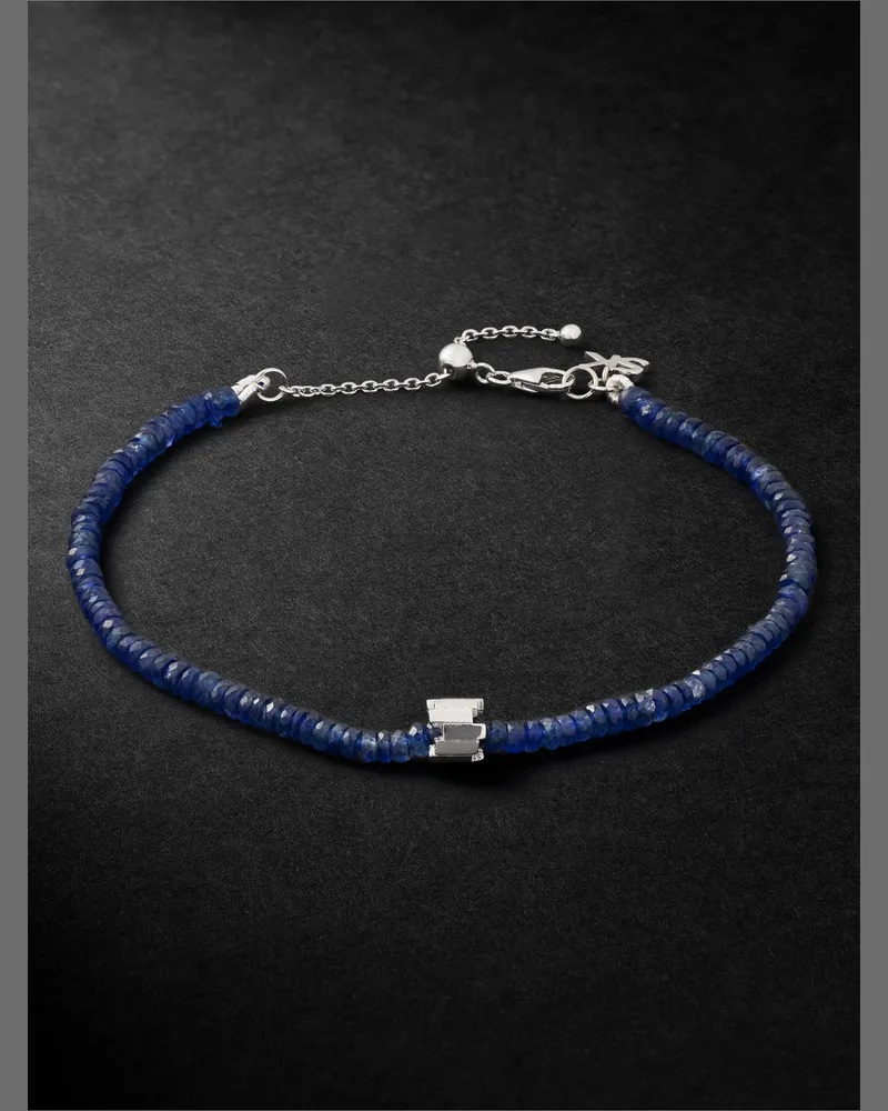 Suzanne Kalan Infinite Armband mit Saphiren und Details aus 18 Karat Weißgold Blau