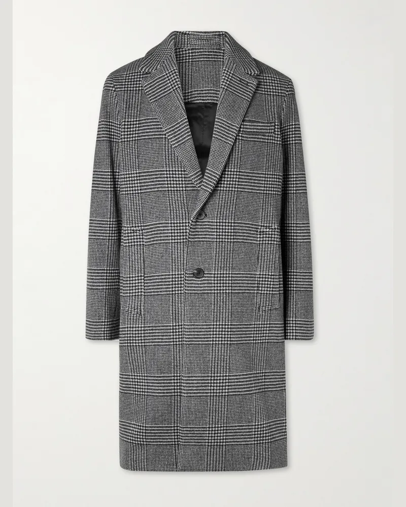 MR P. Checked Virgin Wool-Blend Coat Gray