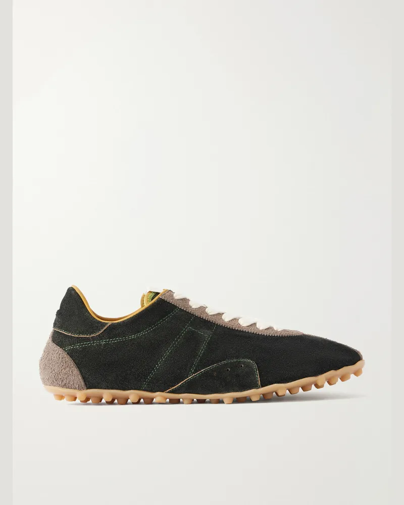Maison Margiela Sprinters Panelled Suede Sneakers Green