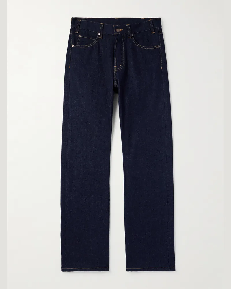 Celine Kurt schmal und gerade geschnittene Jeans aus Selvedge Denim Blau