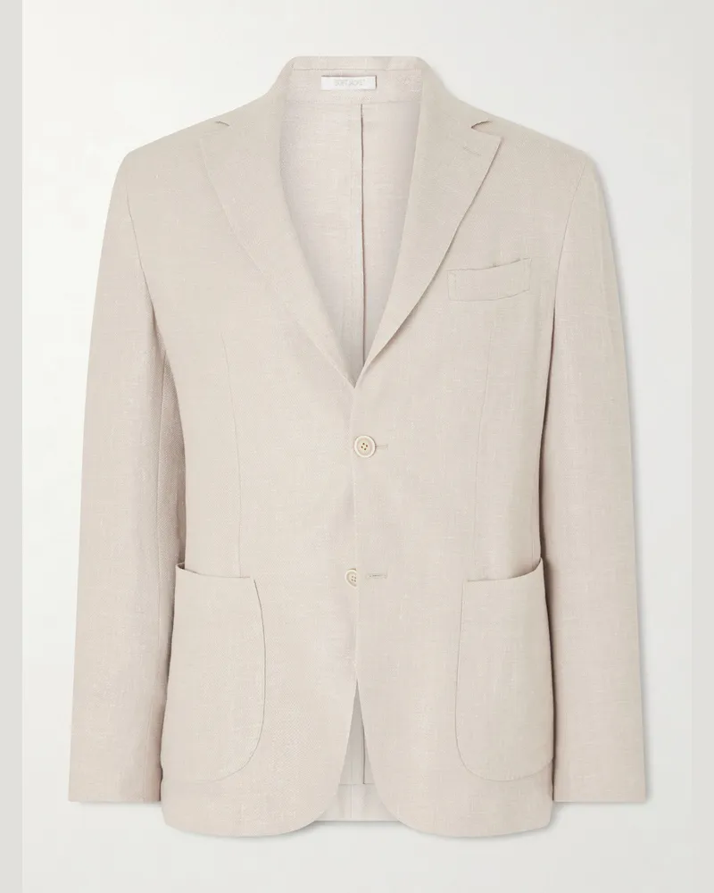 Eleventy Sakko aus einer Mischung aus Leinen, Wolle und Seide mit Stretch-Anteil Neutral