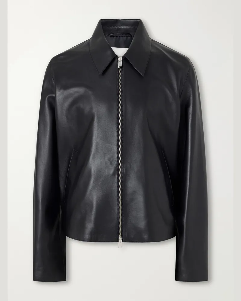 AMI Paris Leather Jacket Black