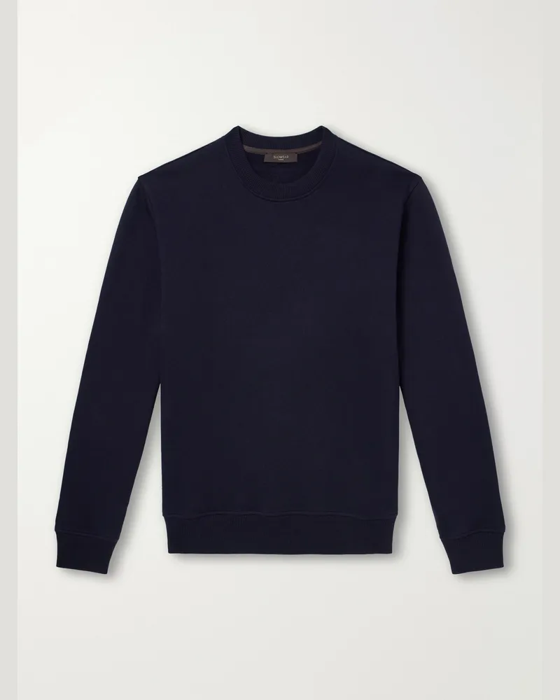 Slowear Zanone Cotton and Cashmere-Blend Jersey Sweatshirt Blue