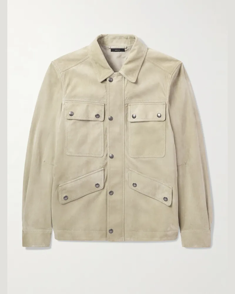 Tom Ford Feldjacke aus Veloursleder Neutral