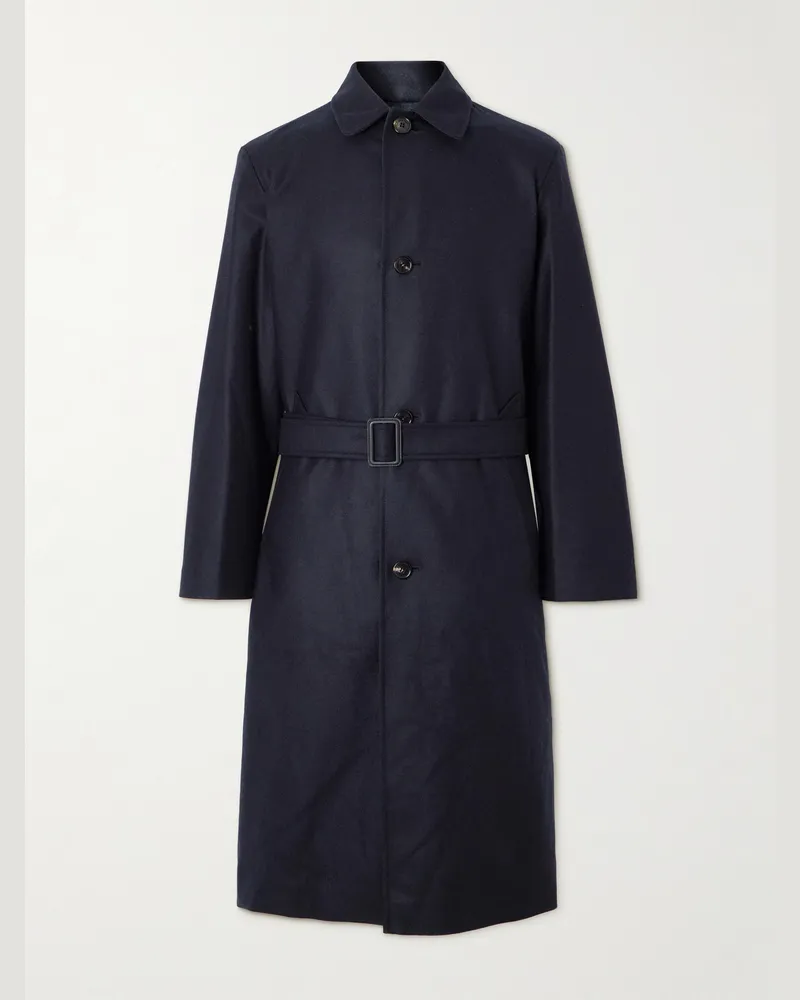 Loro Piana Wendbarer Mantel aus einer Schurwoll-Kaschmirmischung und Denim Blau