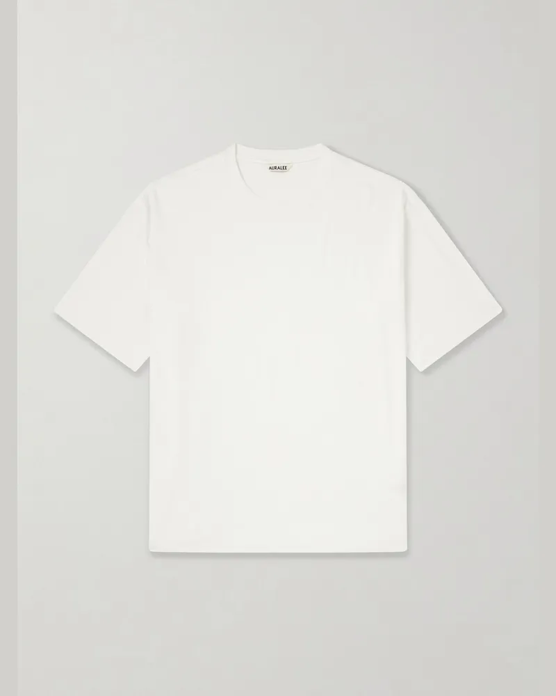 AURALEE Organic Cotton-Jersey T-Shirt White