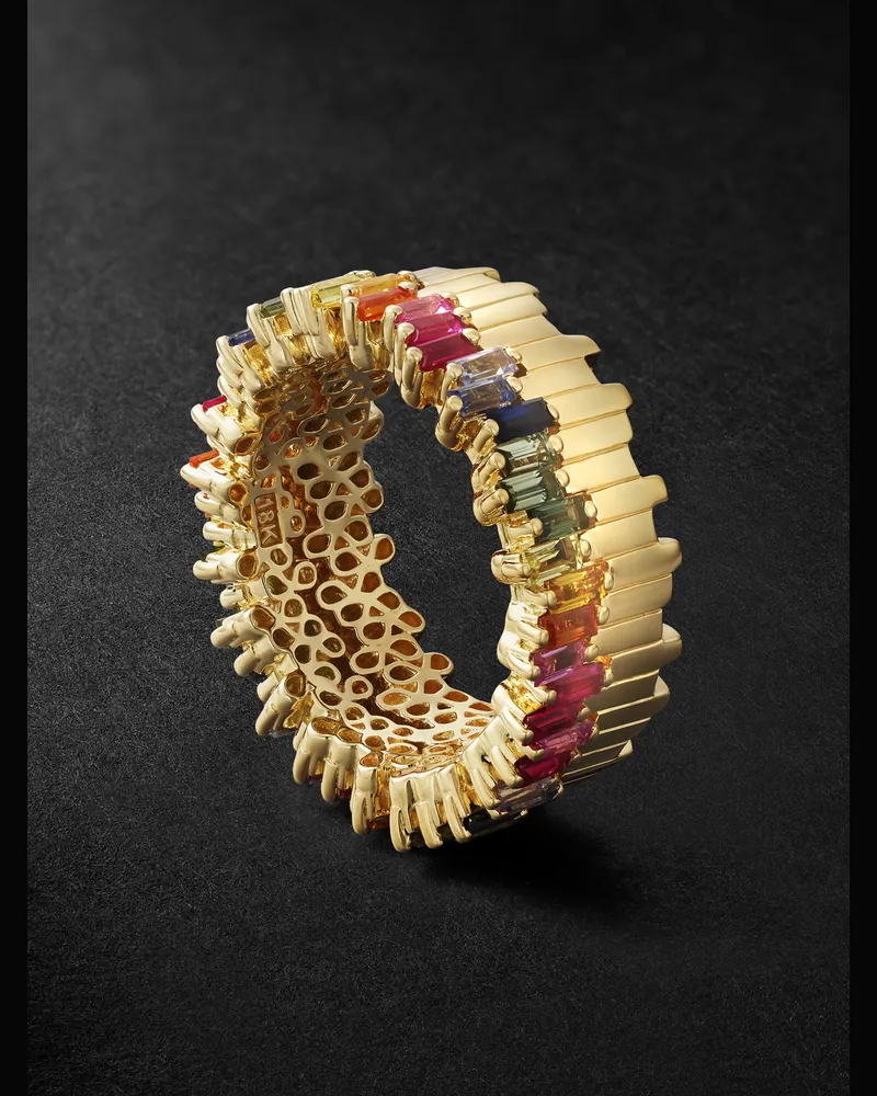 Suzanne Kalan Ring aus 18 Karat Gold mit Saphiren Gold