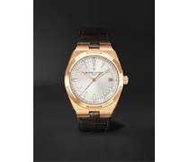 Overseas 41 mm Uhr aus 18 Karat Roségold mit automatischem Aufzug und Lederarmband, Ref.-Nr.: 4500V/000R-B127