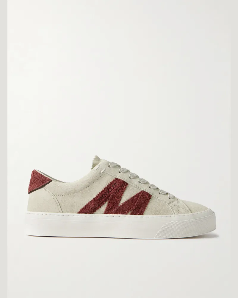 Moncler Monaco2 Sneakers aus Veloursleder Weiß