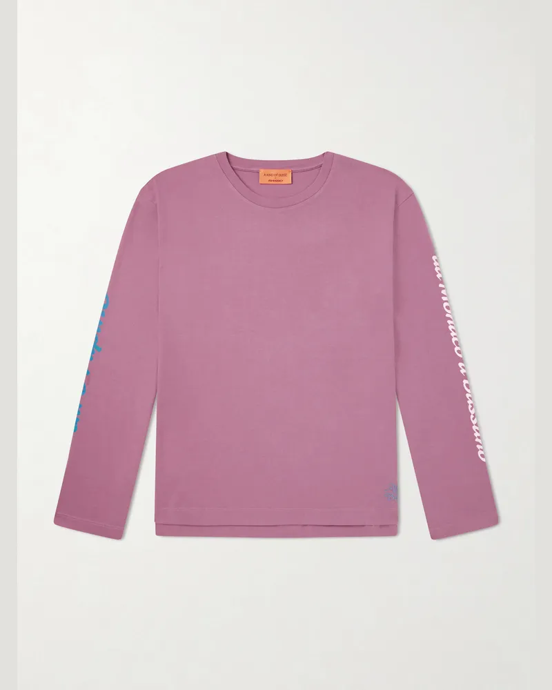 A Kind Of Guise Basso Giro Alpino Logo-Print Cotton-Jersey T-Shirt Pink