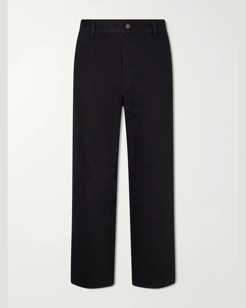 JEANERICA Genua Straight-Leg Cotton-Blend Chino Trousers Black