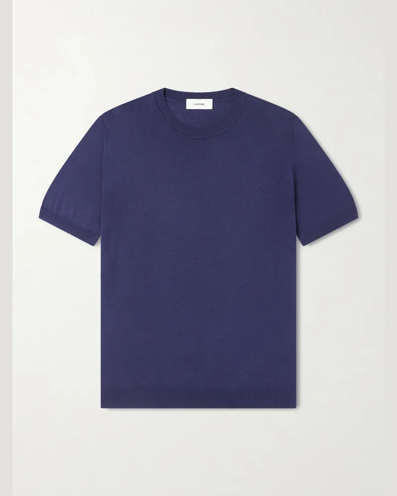 LARDINI Silk Sweater Blue