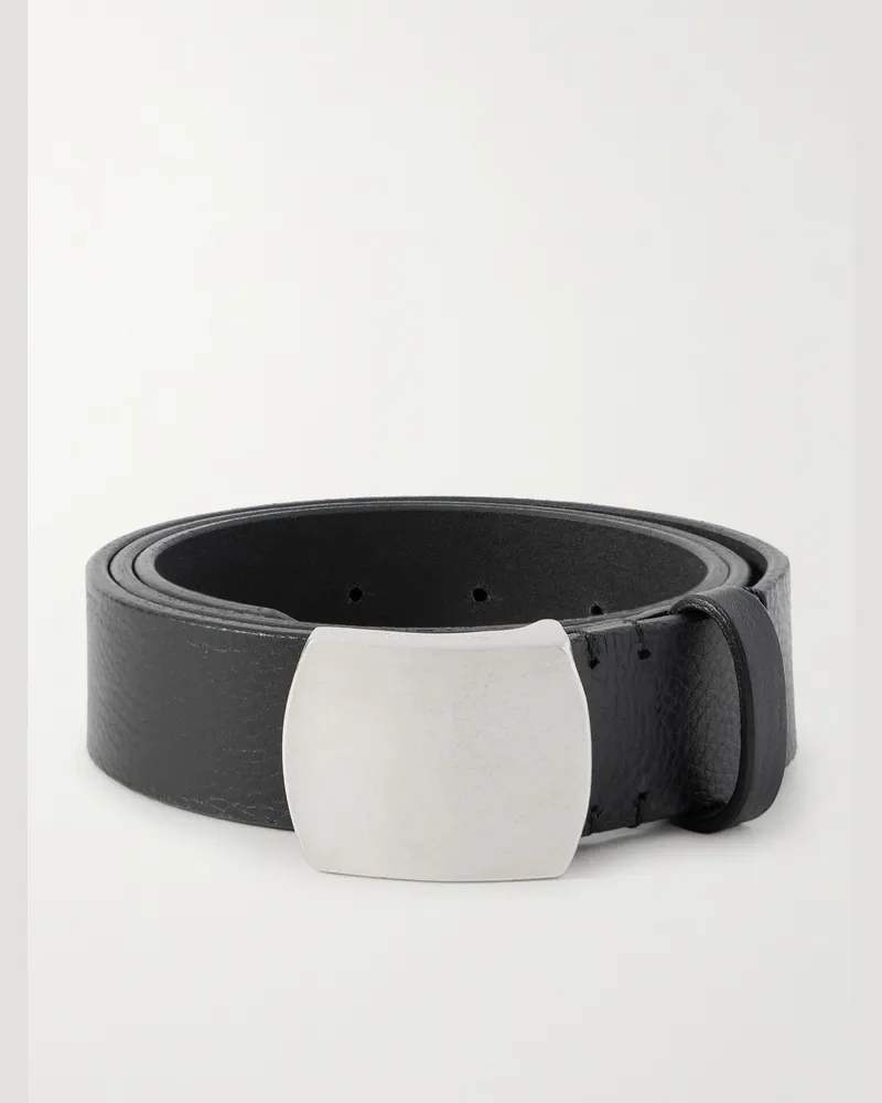 Neighborhood 3cm Full-Grain Leather Belt Black