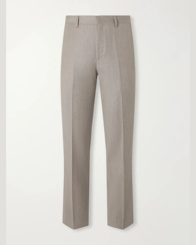Paul Smith Brierly Straight-Leg Wool and Cashmere-Blend Trousers Neutrals
