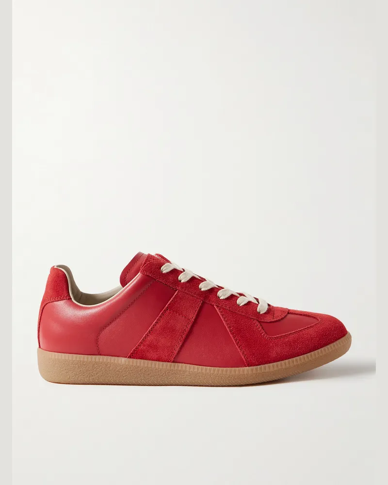 Maison Margiela Replica Sneakers aus Leder und Veloursleder Rot