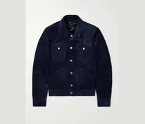 Schmal geschnittene Jacke aus Veloursleder