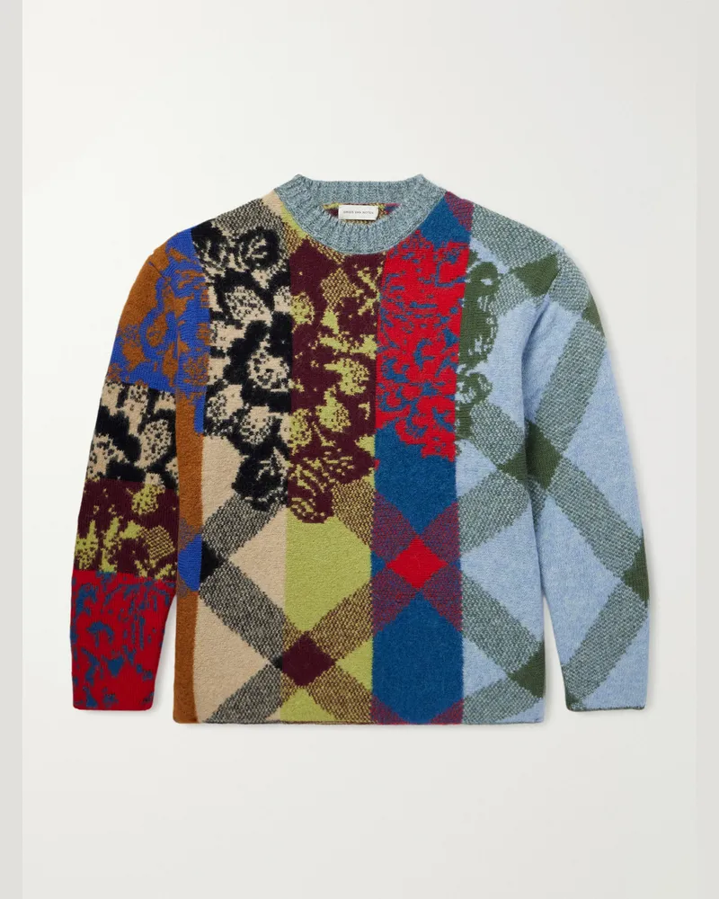Dries van Noten Patchwork Wool-Blend Sweater Multi