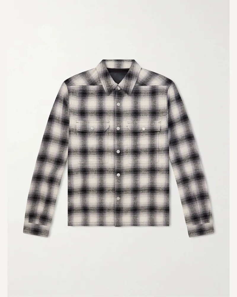 DRKSHDW by Rick Owens Level verkürztes Hemd aus Baumwolle mit Karomuster Grau