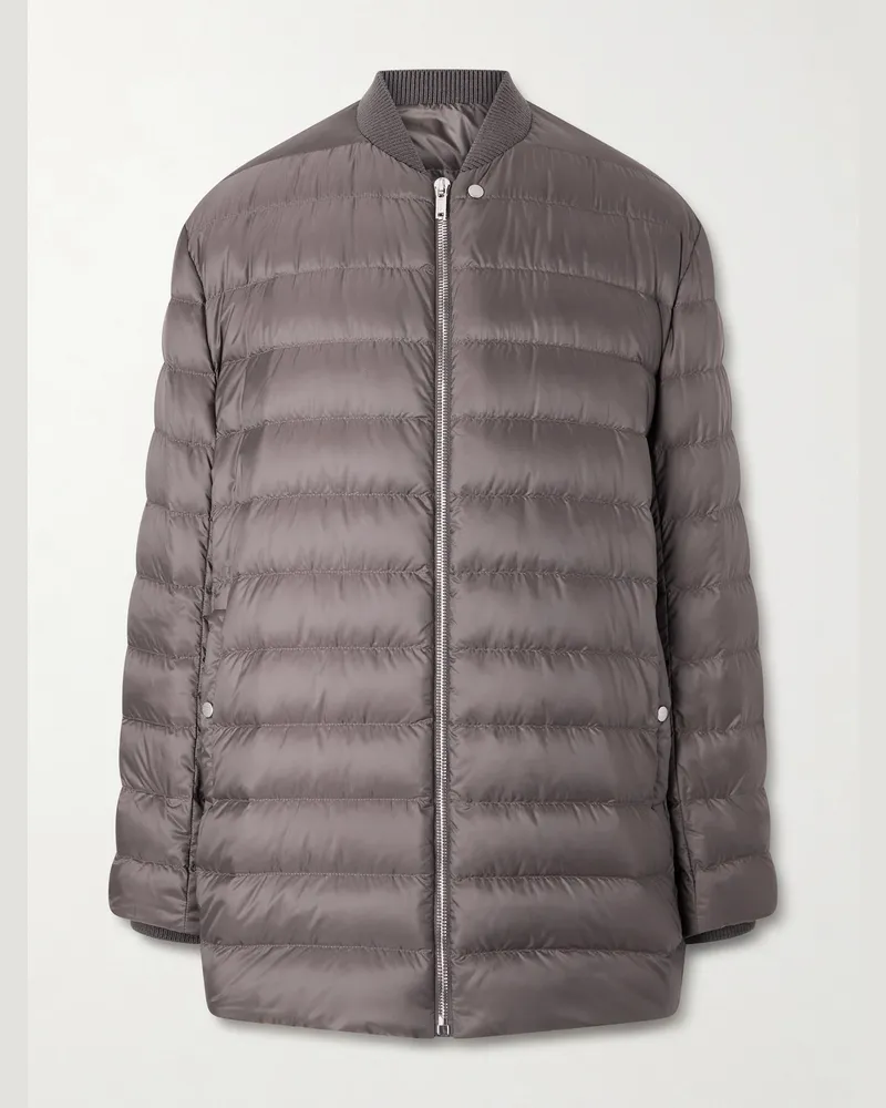 Rick Owens Moncler Wattierte Daunenjacke aus gestepptem Shell Braun