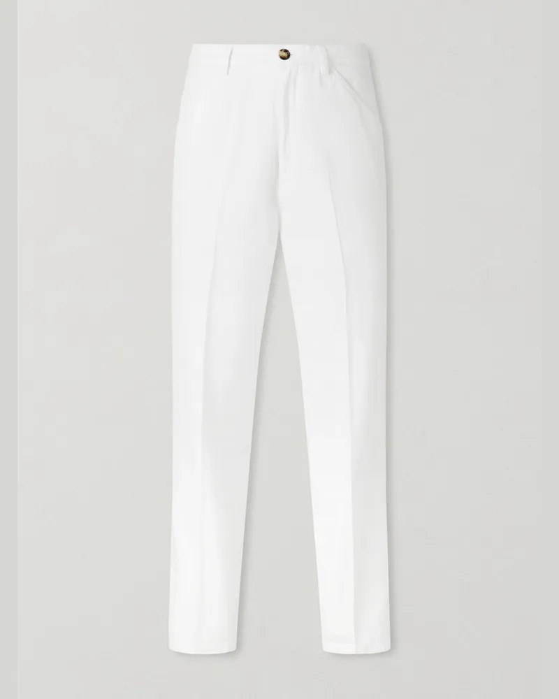 Brunello Cucinelli Straight-Leg Cotton Chino White