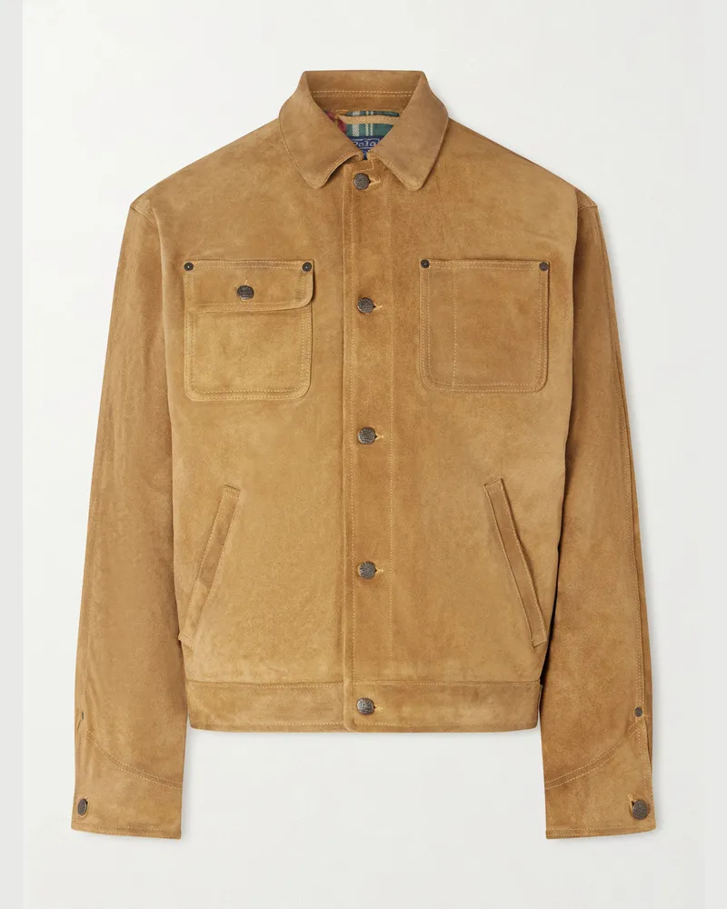Ralph Lauren Jacke aus Veloursleder Neutral