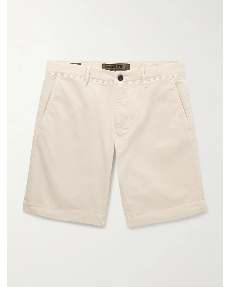 Incotex Schmal geschnittene Bermudashorts aus Stretch-Baumwoll-Twill Neutral