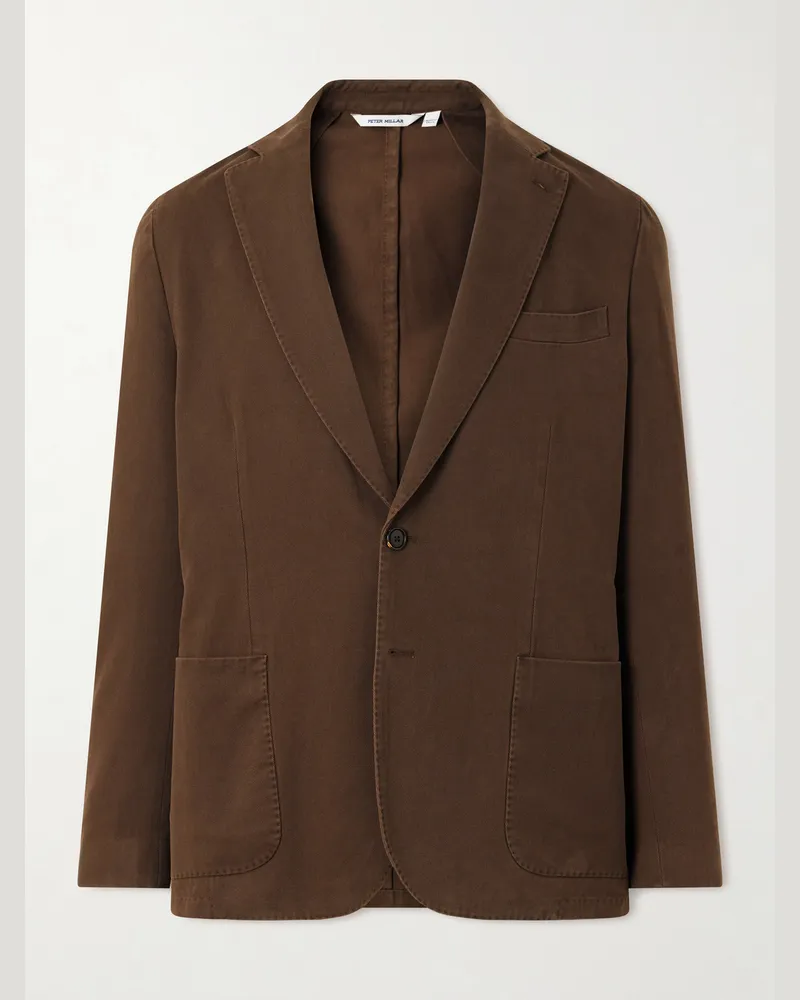 Peter Millar Chatham Cotton-Cashmere Sigle Breasted Blazer Brown