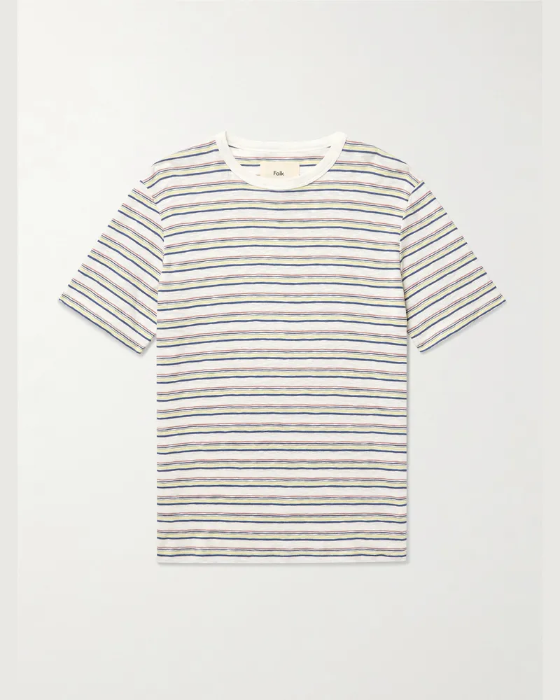 Folk Striped Organic Cotton-Jersey T-Shirt Neutrals
