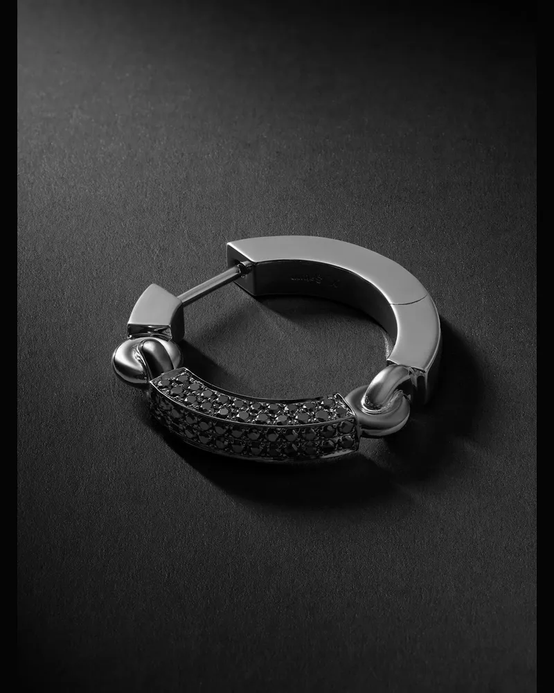 MAOR The Aphelion 18-Karat Blackened White Gold Diamond Single Earring Black