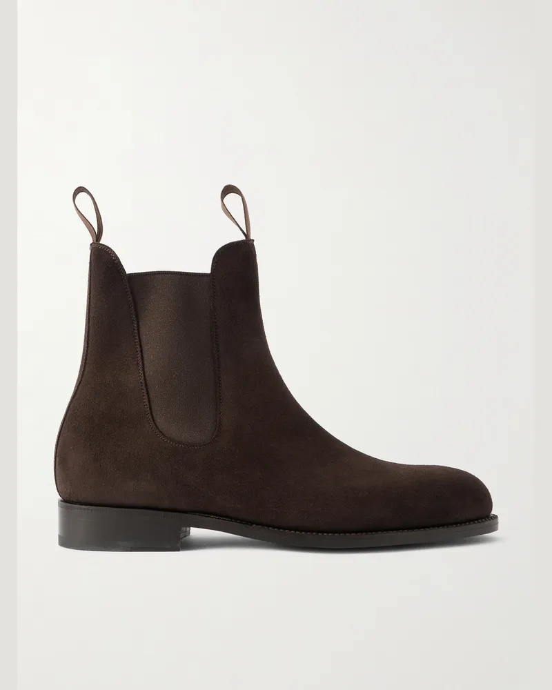 JM Weston Suede Chelsea Boots Brown