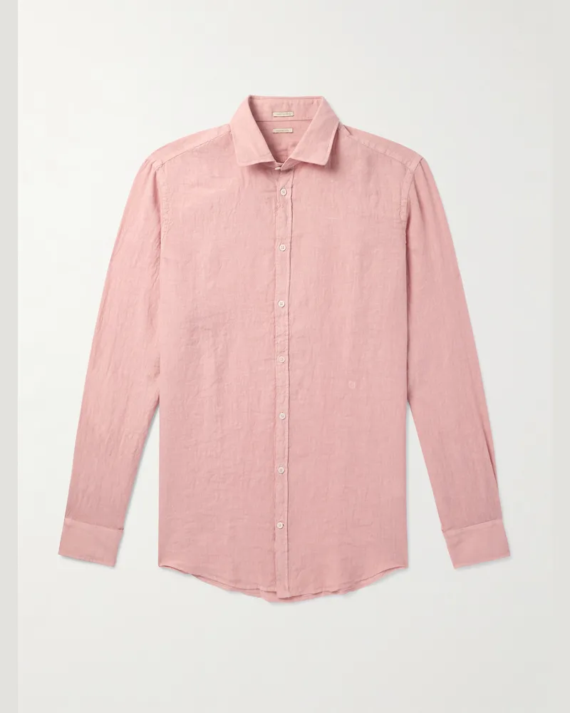 Massimo Alba Hemd aus Leinen Pink