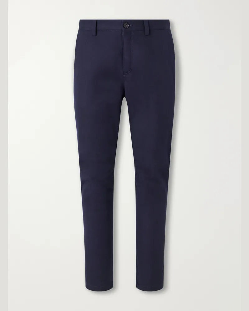 Brunello Cucinelli Tapered Cotton And Wool-Blend Twill Chinos Blue