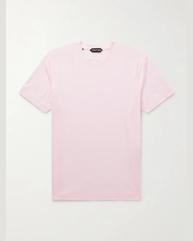 Tom Ford Schmal geschnittenes T-Shirt aus Jersey aus einer Lyocell-Baumwollmischung Pink