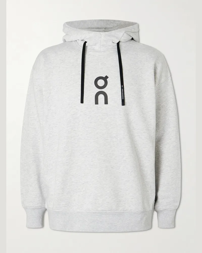ON Club Hoodie aus Jersey aus einer Biobaumwollmischung mit Logoprint Grau