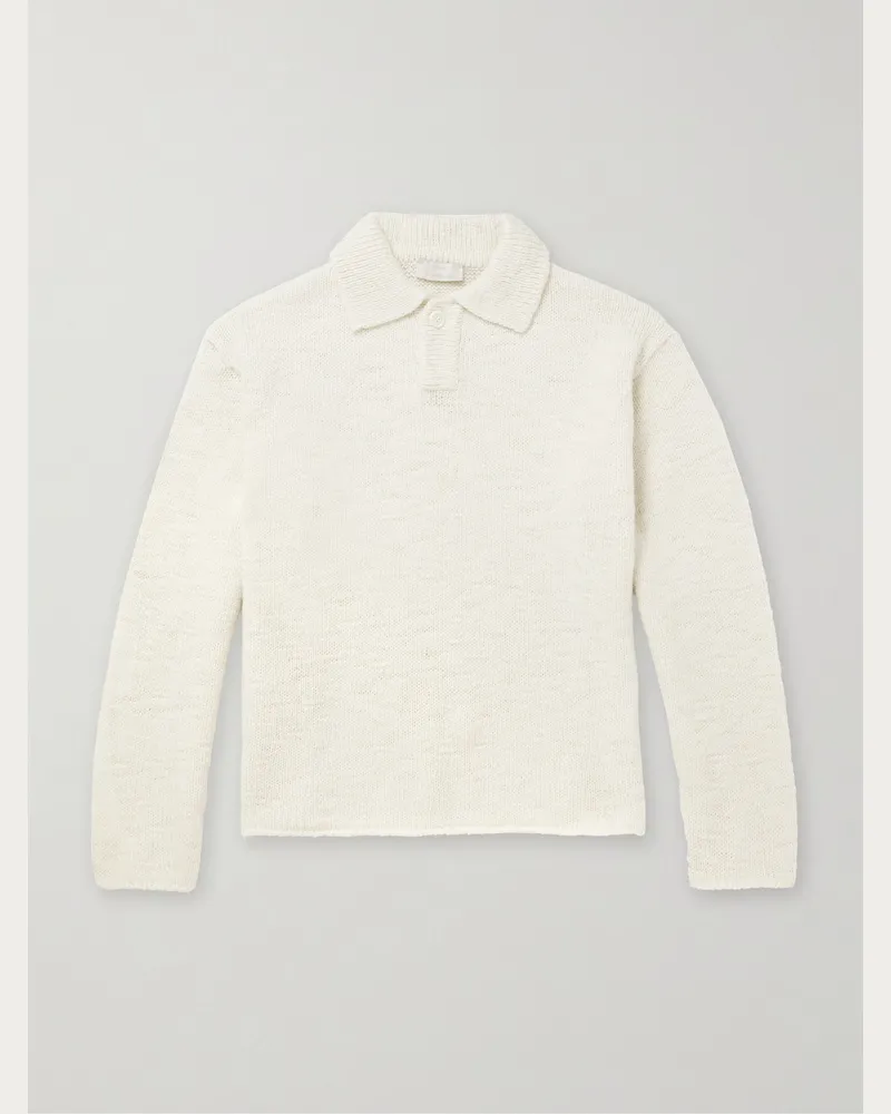AMOMENTO Pullover aus Wolle mit Polokragen Neutral