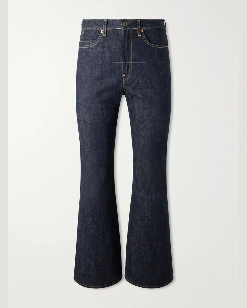 KAPITAL Okabello Straight-Leg Flared Jeans Blue