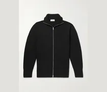 Mallam Ribbed Recycled-Cashmere and Merino Wool-Blend Zip-Up Cardigan