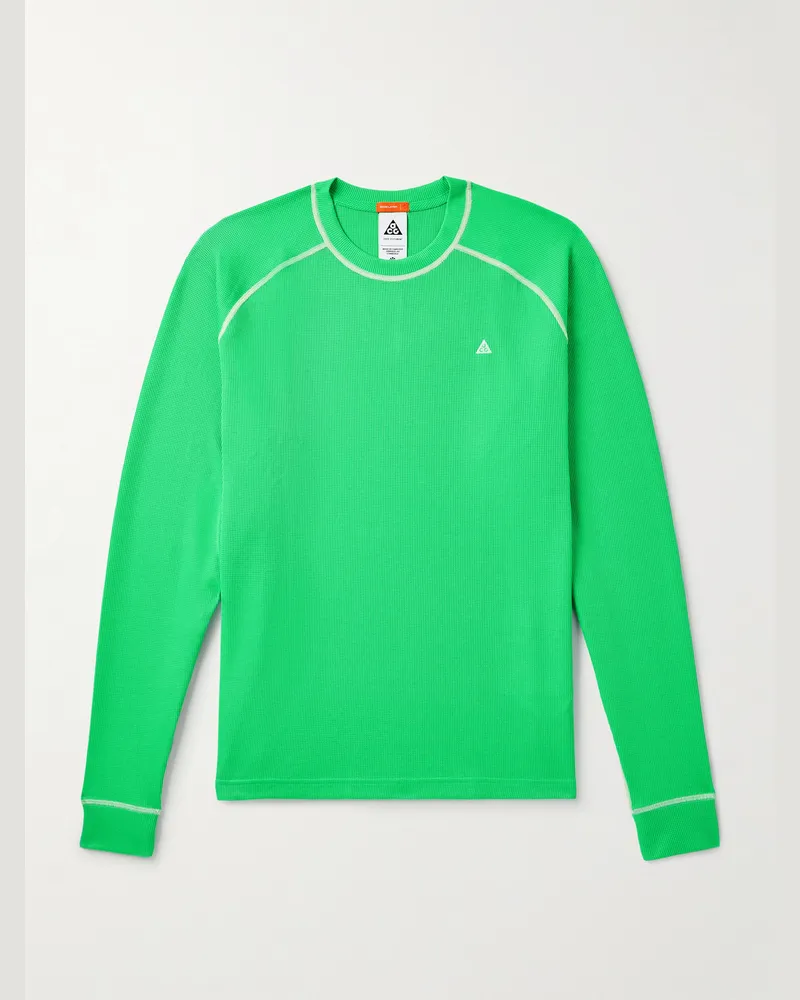 Nike ACG Chinati Skioberteil aus „Dri-FIT ADV“-Waffelstrick mit Logostickerei Grün