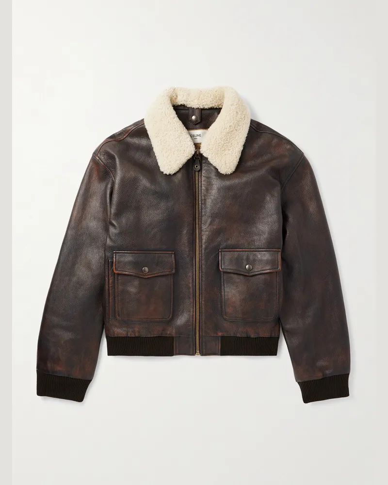 Celine Jacke aus Shearling Braun