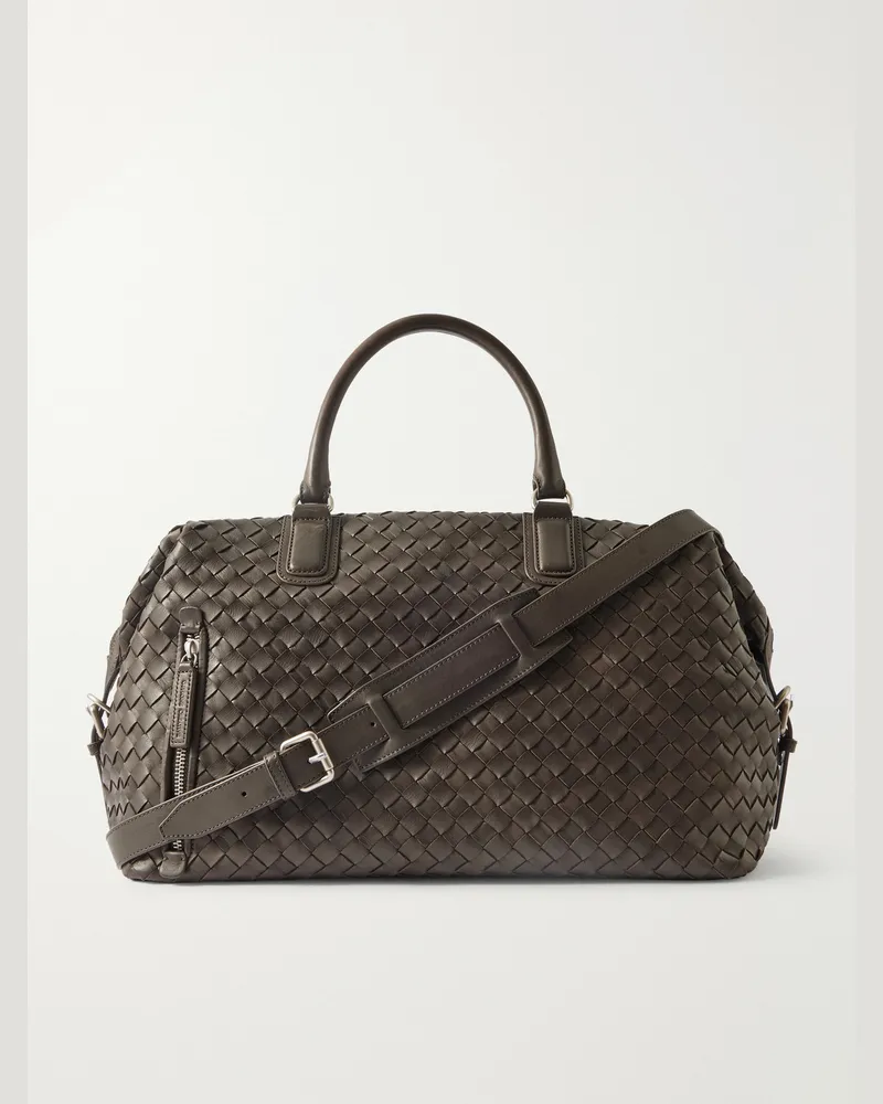 Officine Creative Italia Armor/019 Weekender aus geflochtenem Leder Braun