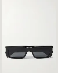 Saint Laurent New Wave Sonnenbrille mit rechteckigem Rahmen aus Azetat Schwarz