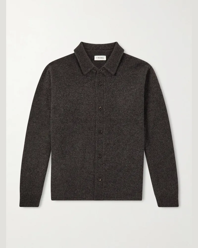 Frame Denim Wool and Yak-Blend Cardigan Gray