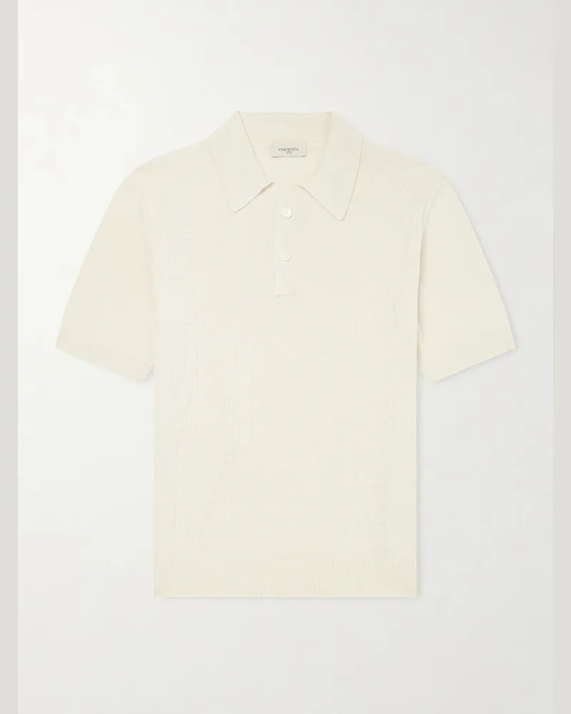 PIACENZA 1733 Polohemd aus einer Seiden-Leinenmischung Neutral