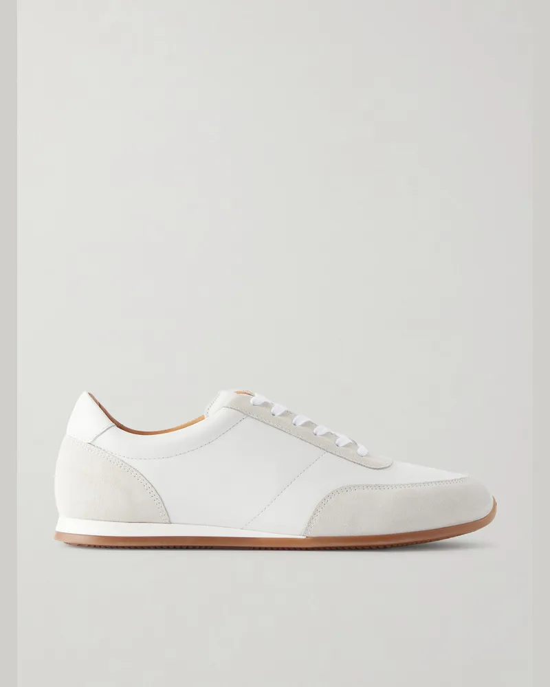 MR P. Sneakers aus Leder mit Velourslederbesatz Neutral